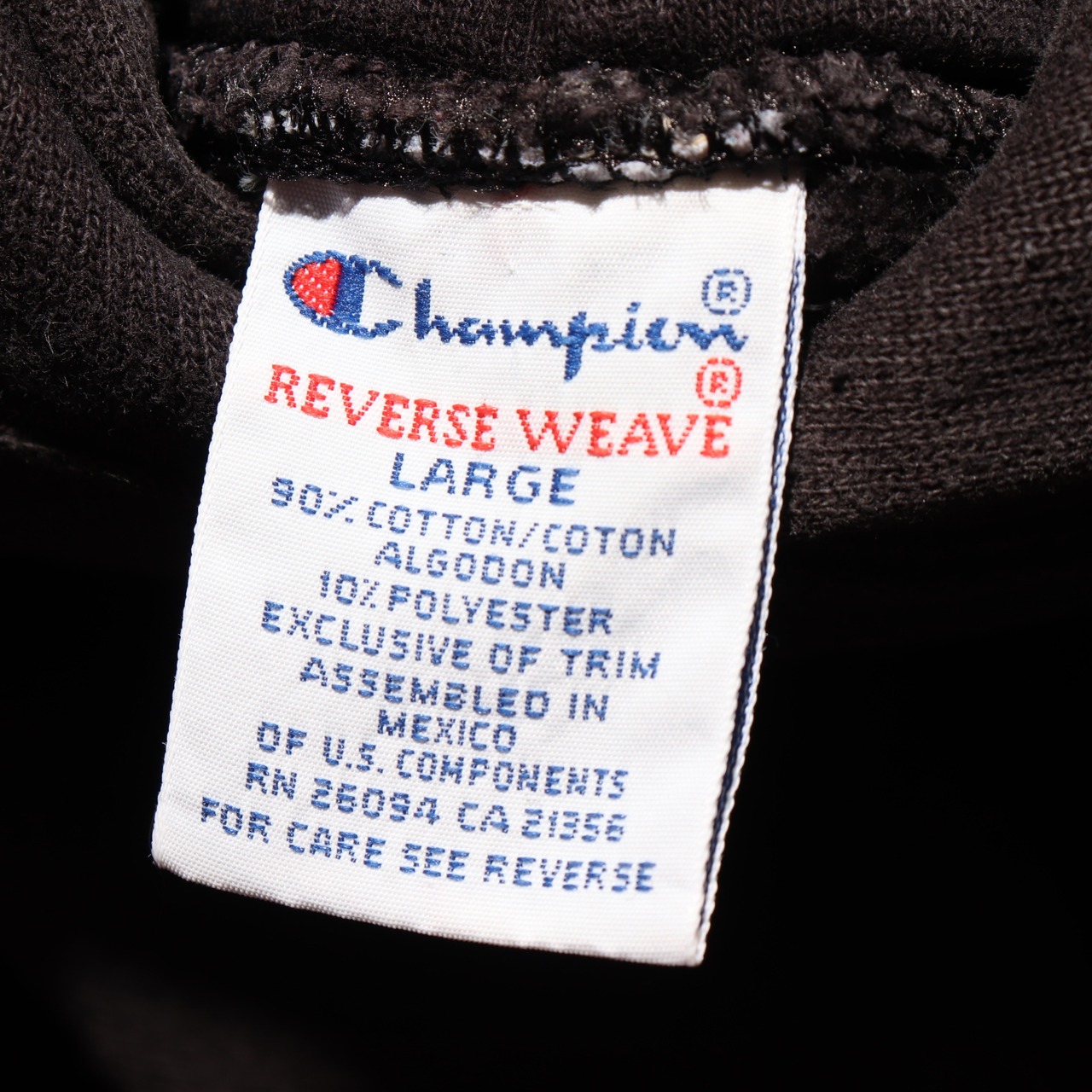 稀少 美品 90s L 黒無地 パーカー リバースウィーブ チャンピオン スウェット ブラック Reverse weave champion