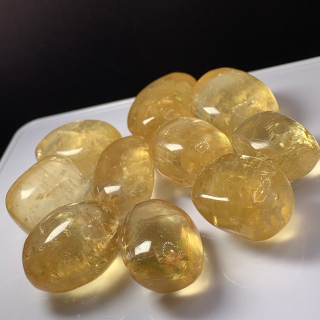 4個セット✩べっこう飴の様なゴールデンカルサイトタンブル(大)