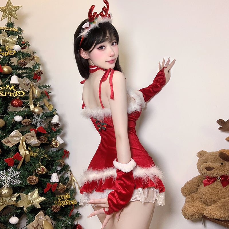 4点セット】クリスマ 大人可愛い セクシー サンタ服 コスプレ Aライン