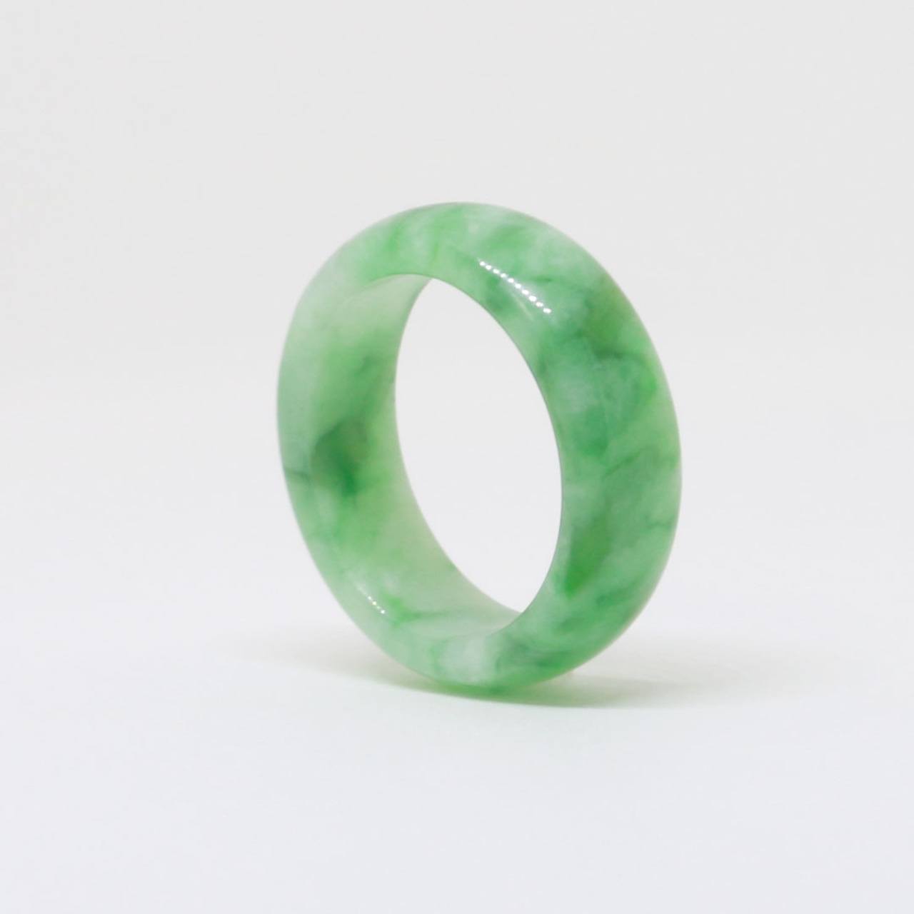 【16.5号】翡翠 くり抜き リング ヒスイ ジェダイト 翡翠甲丸リング A貨翡翠 jd_rg1093