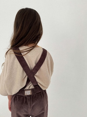 【即納/送料無料】twin collective / Farrah Flare Overall - Brown Cord-