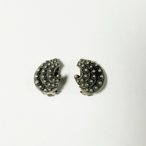Vintage 800 Silver Modernist Earrings