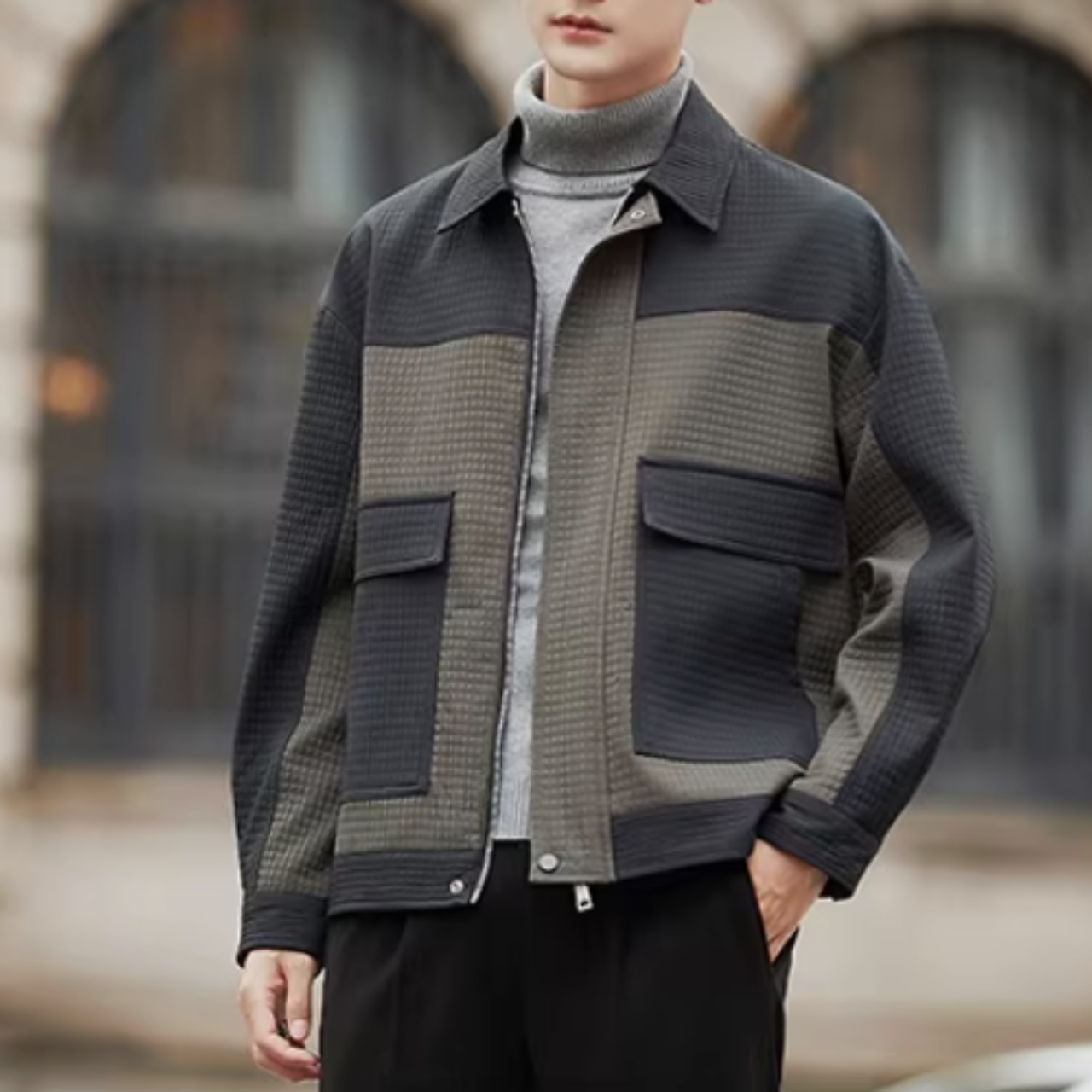 パッチポケット ヒップ丈ジャケット af0453