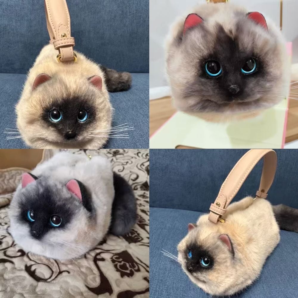 ブルーの目をしたヒマラヤン フェイクファーバッグ E00313 | EMMA GRAND