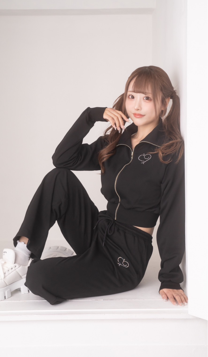 LRheart bijou sweat pants / black