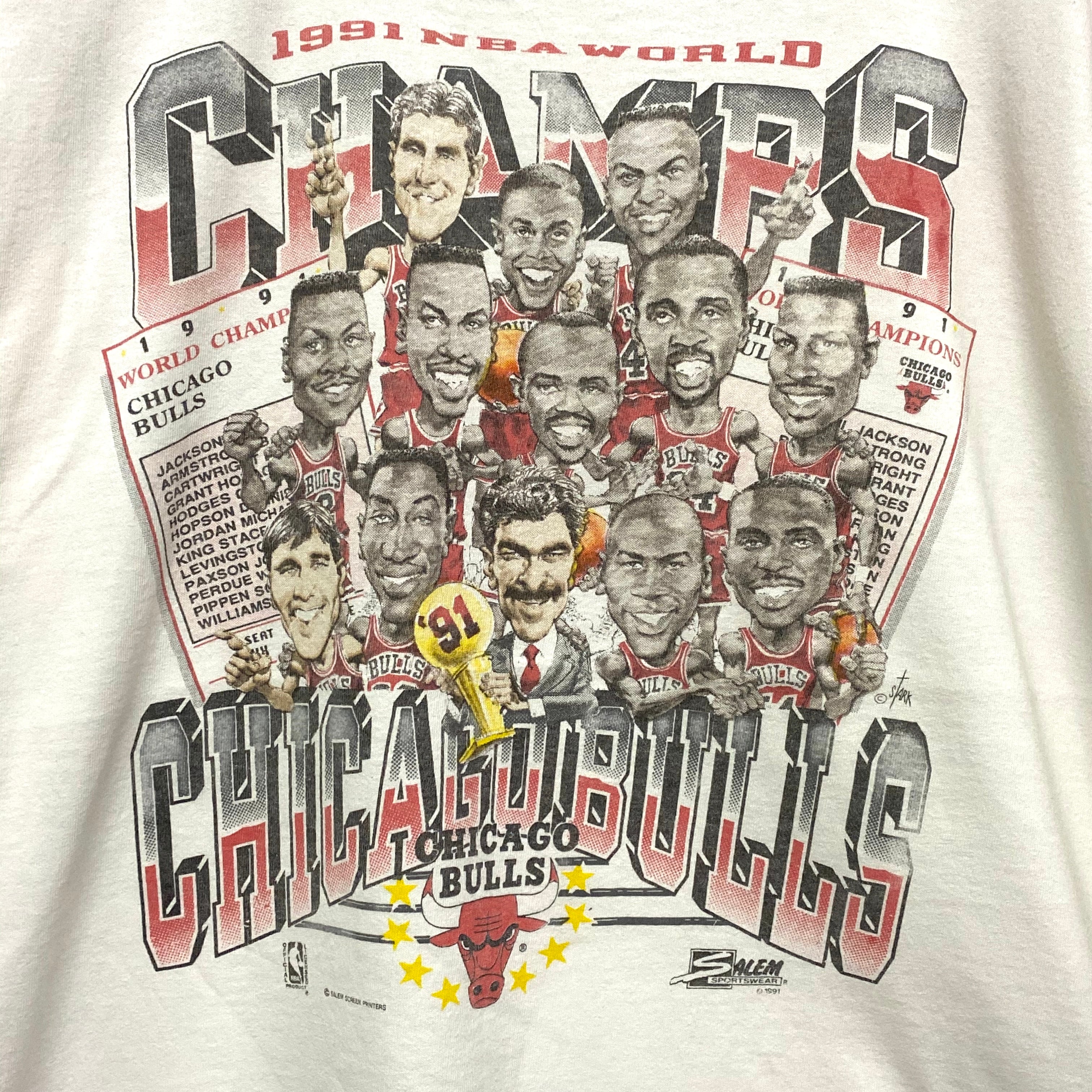 80年代 チャンピオン Champion トリコタグ NBA CHICAGO BULLS シカゴブルズ スポーツプリントTシャツ USA製 メンズM ヴィンテージ /eaa338497