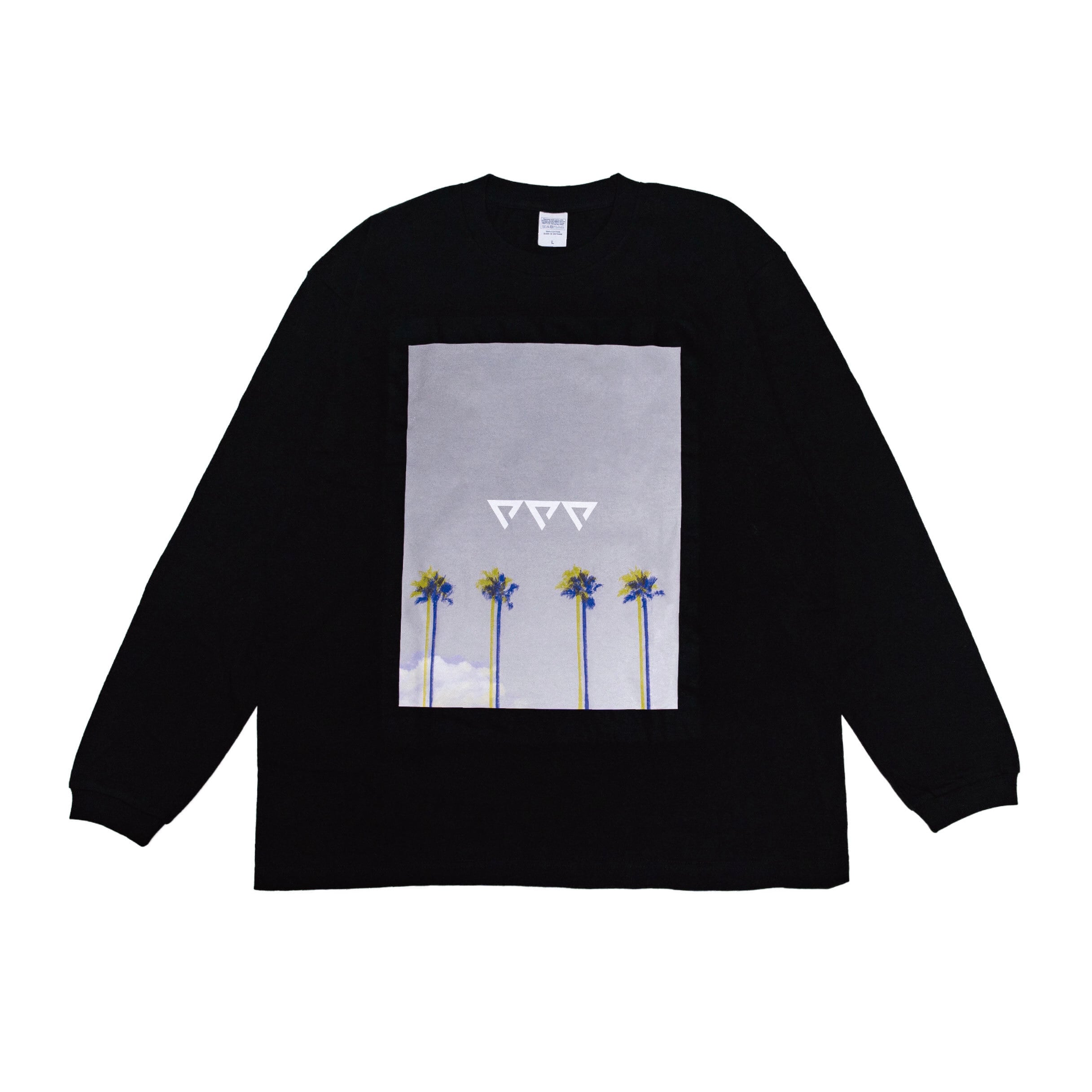 PALM TREE WIDE FIT L/S TEE BLACK | Force of Bermuda