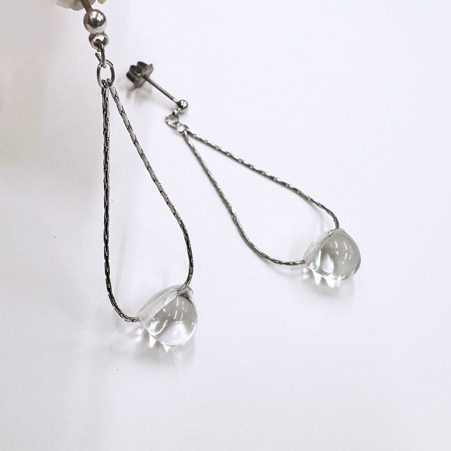 垂れガラス雫チェーンピアス | migknot 垂れガラス雫チェーンピアス | migknot