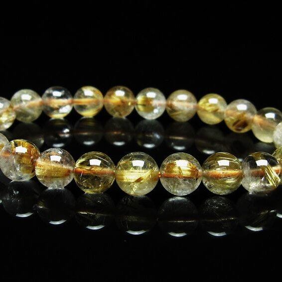 ルチルクォーツ ブレスレット 8mm タイチンルチルクォーツ タイチンルチル 一点物 メール便可 [M便 1/10] 111-49029