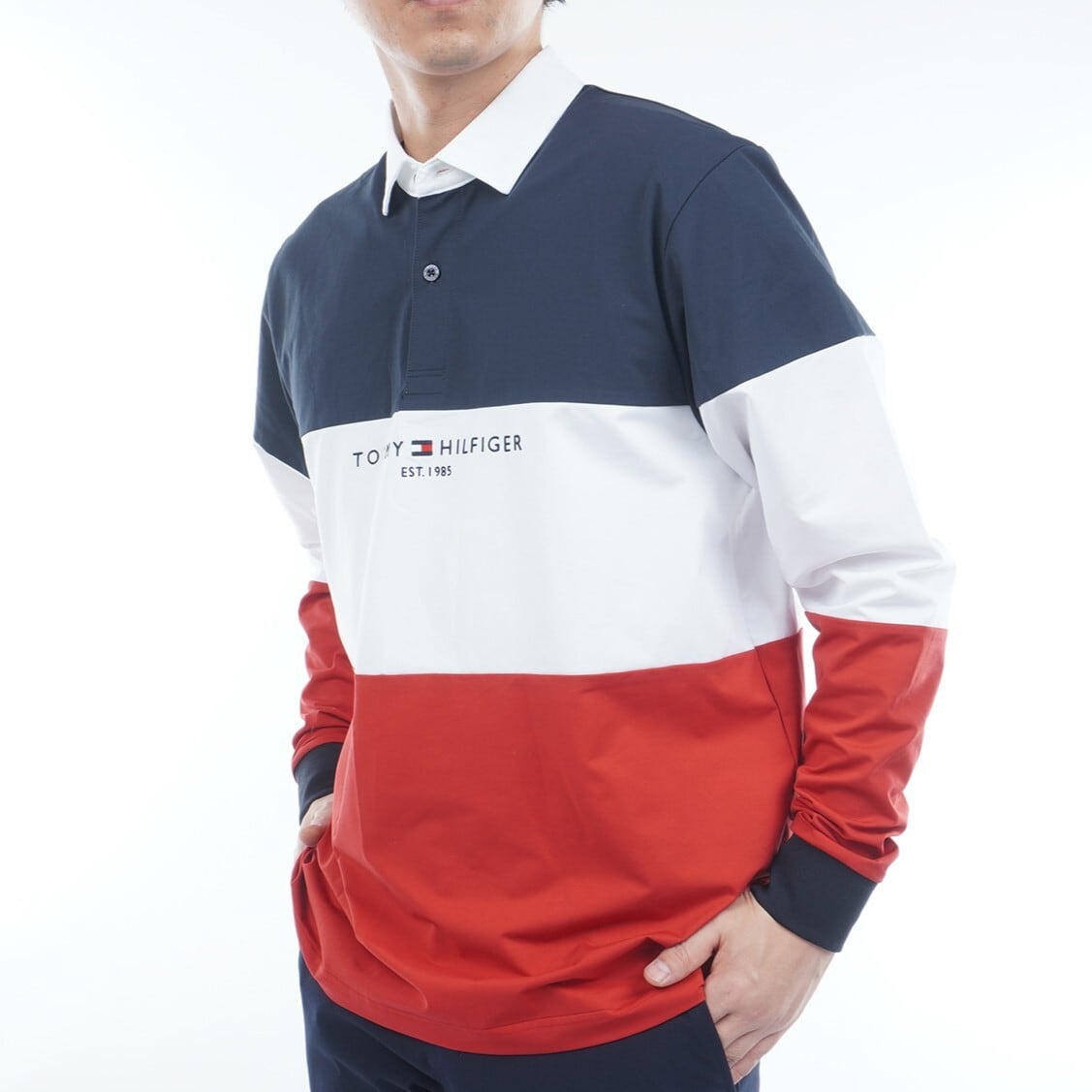 【TOMMY HILFIGER GOLF】カラーブロック ラガーシャツ