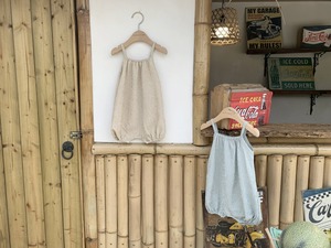 【Bebe nine】ワッシャーキャミソールロンパース ミント 70〜80cm　24046