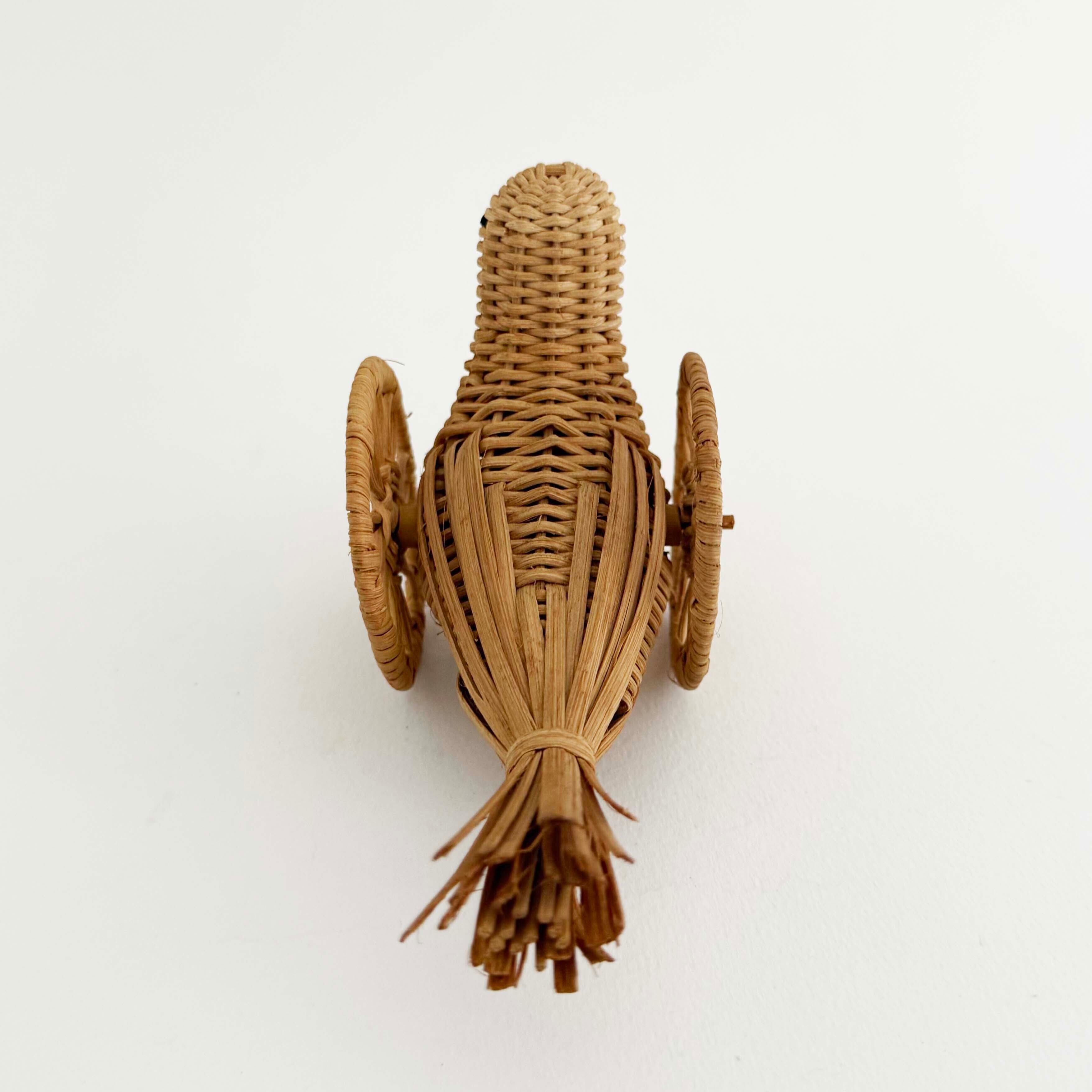 あけび細工ヴィンテージ鳩車（小）