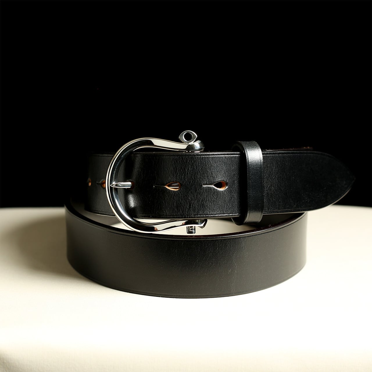 STERLING SILVER】 SHACKLE BUCKLE 35 BELT | LONESOME．