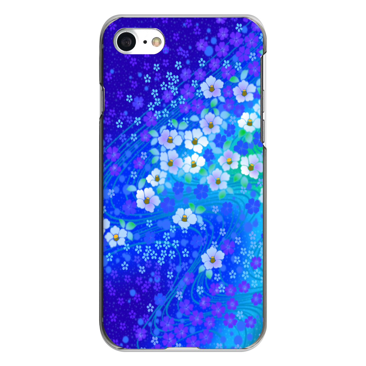 iPhone対応 スマホ ハードケース クリア 流水花椿彩 和柄 日本 【iPhone17 / iPhone16e / AQUOS / Xperia 他 iPhone / Android ほぼ全機種対応】 |tbkia081