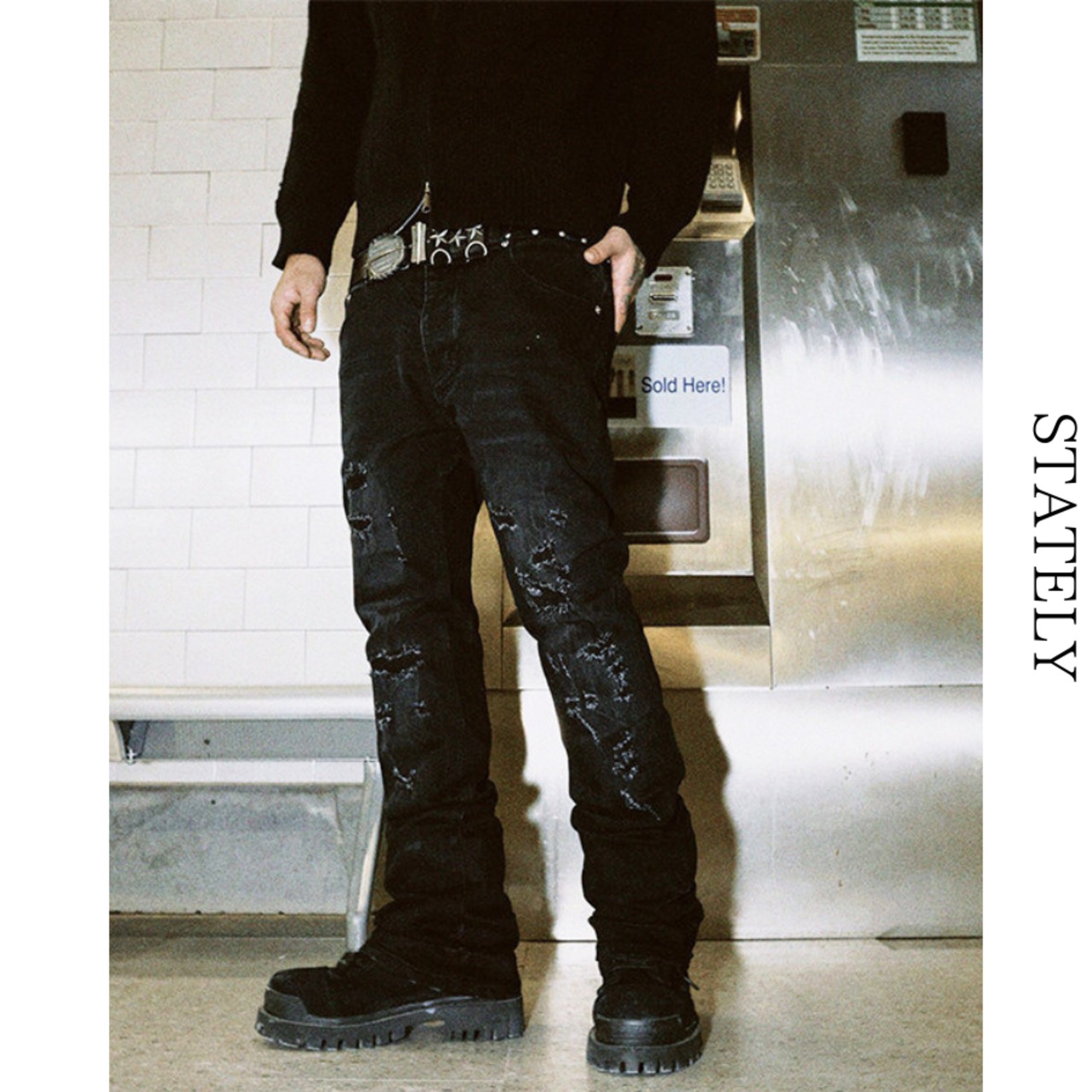 ダメージブラック Crashデニム_B116・画像7