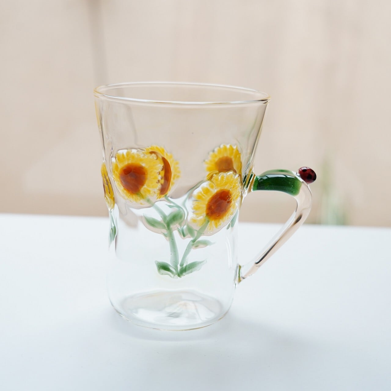 【竹川久仁子】耐熱ガラス ひまわりマグカップ T-29-A