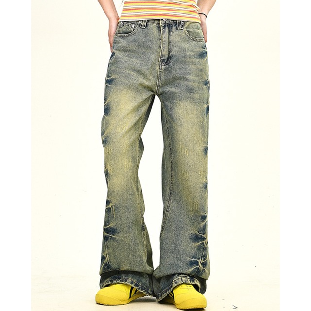 side tie-dye design denim　サイドタイダイデザインデニム　J0921