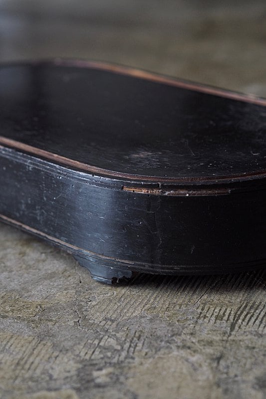 木製の楕円展示台-antique oval display base | アンティーク