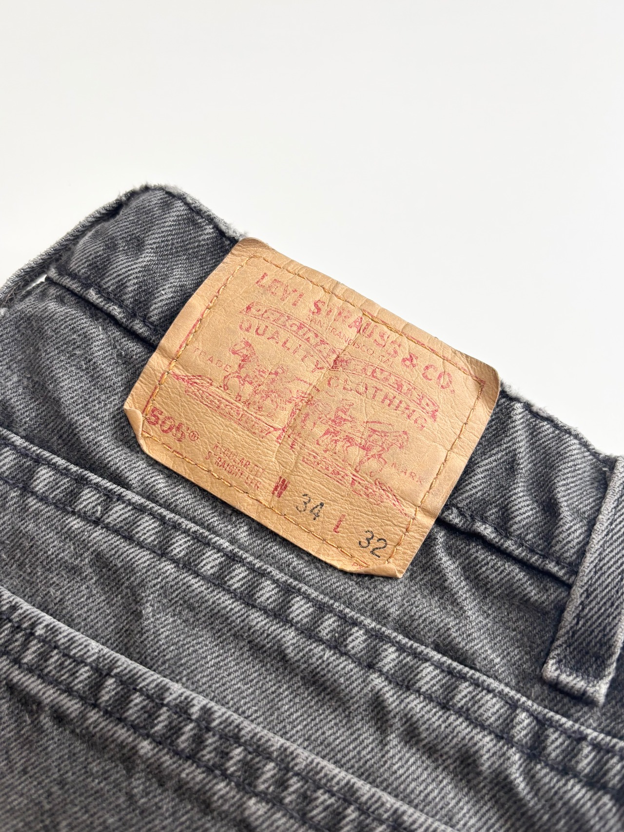 90s Levi’s 505 BLACK DENIM PANTS MADE IN USA Size W34L32→W32.5L31