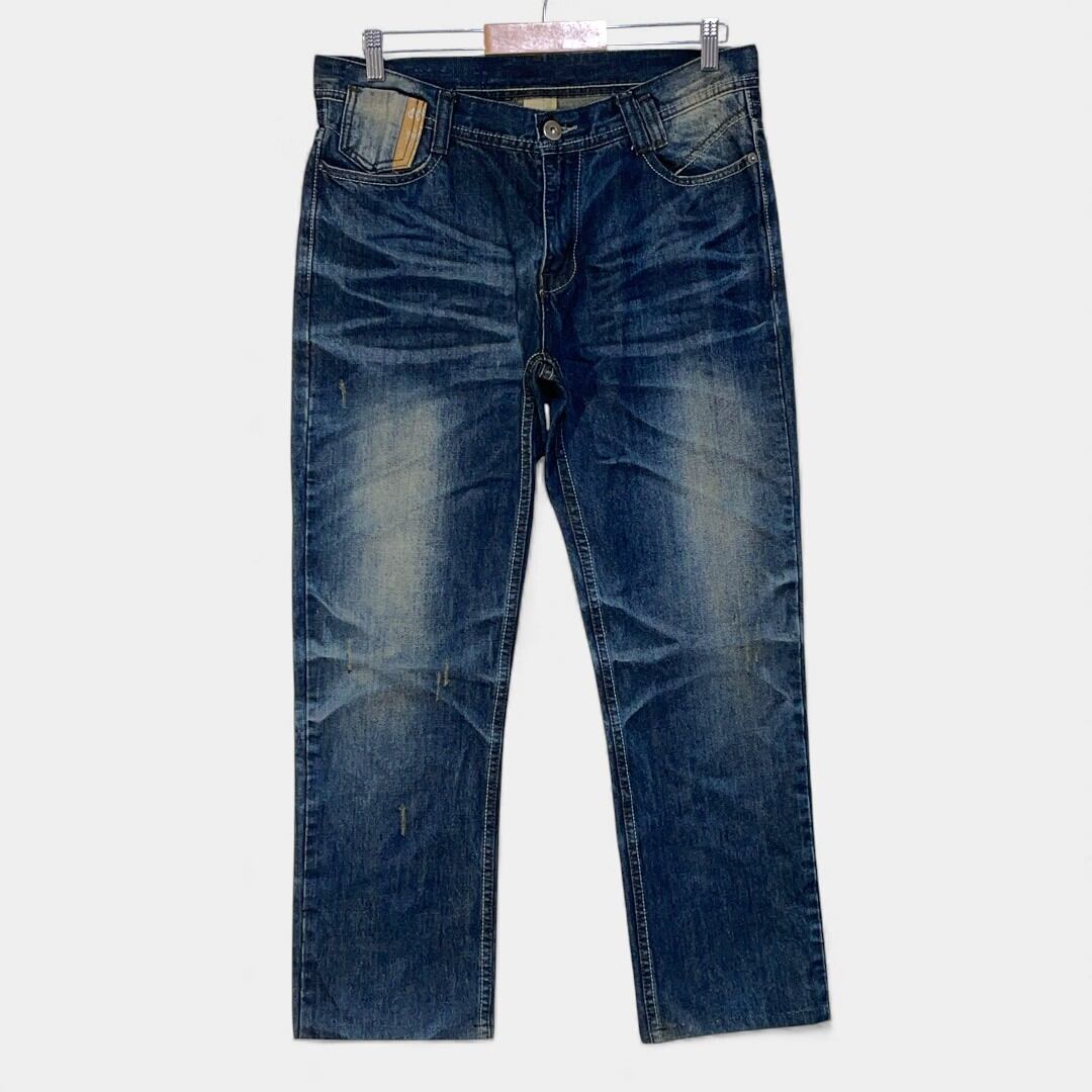 ☆リーバイス Levis 501☆濃紺インディゴ ダメージリペア 鬼ヒゲ