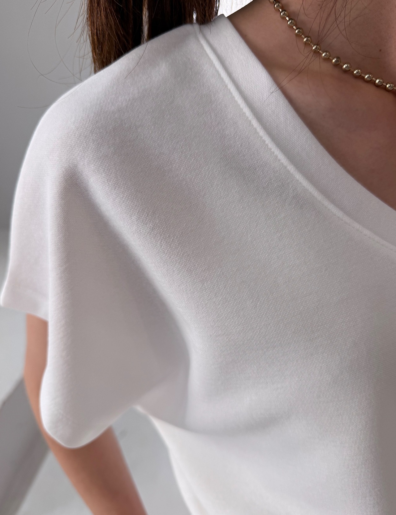 【26ss】Side-Shirring V-neck T-shirts_5colors
