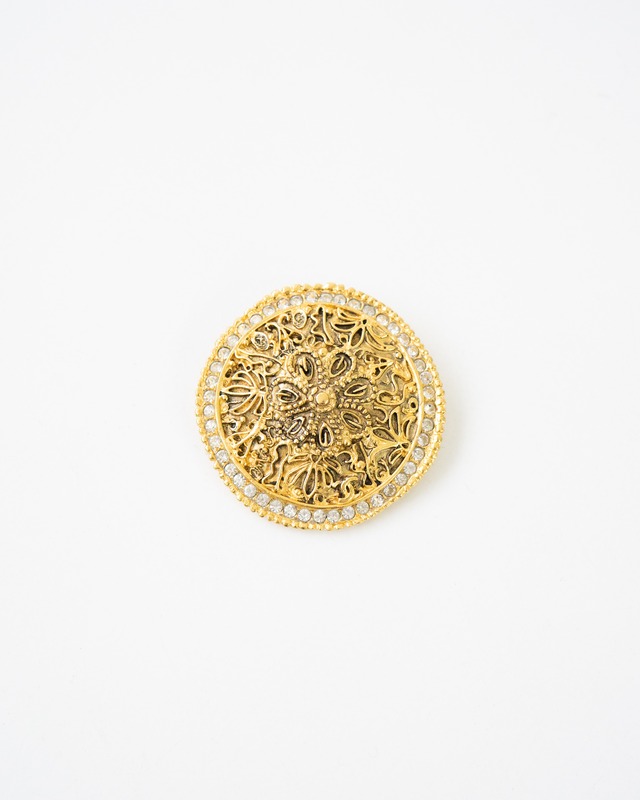 〈CHANEL〉Filigree Rhinestone Brooch 1980s