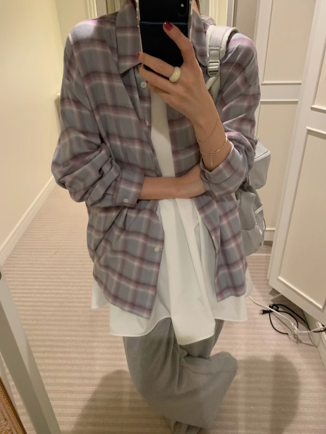 (予約) pretty young thing / Check shirt 2color