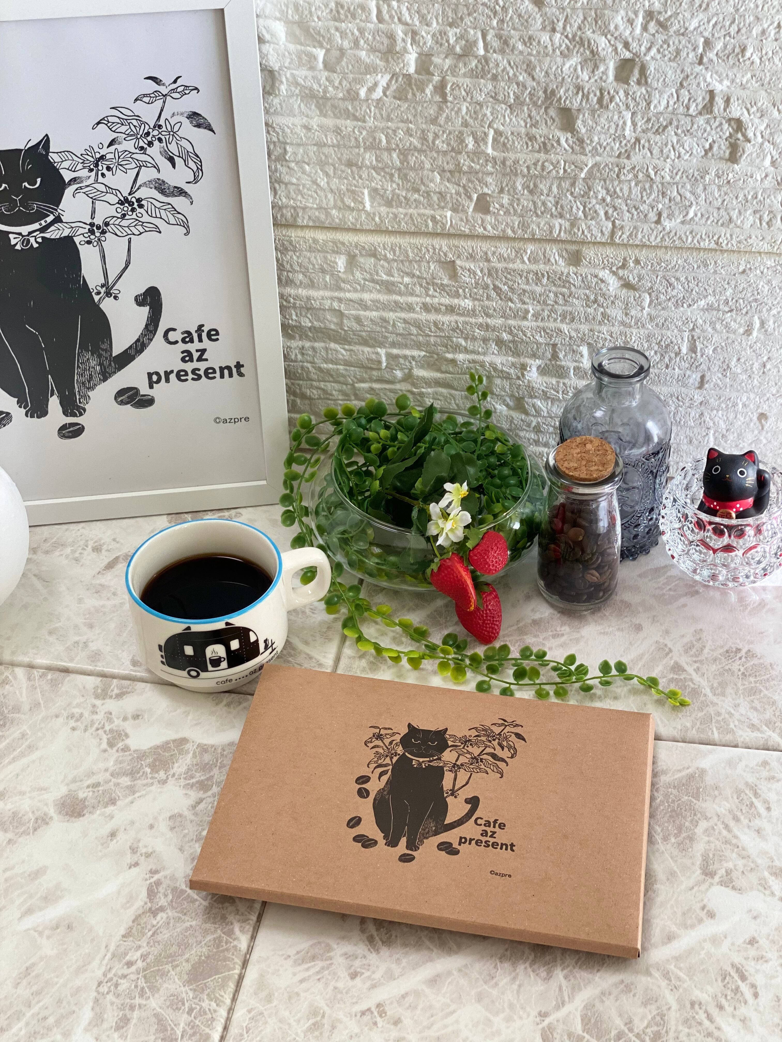 猫ラベル azpresent ドリップバッグ珈琲3袋入り 猫柄贈答パッケージ