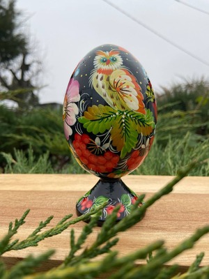 プィサンカ・スタンド付き（イースター・エッグ）13cm（ホメンコ作）