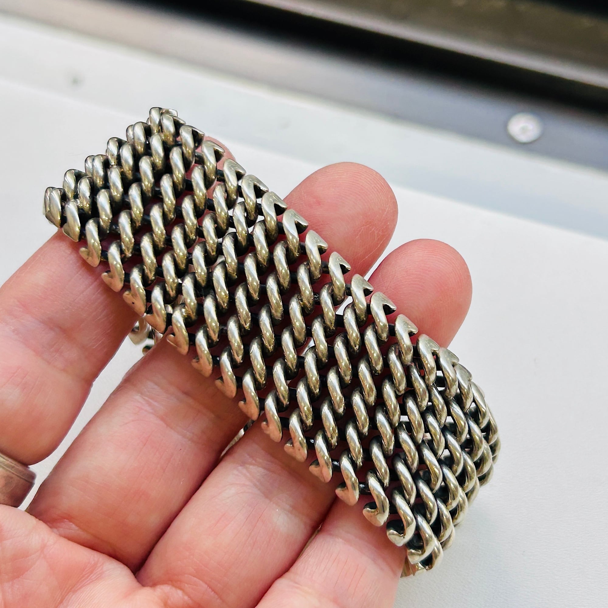 100g シルバー925 WIDEチェーンベルトブレスレット | Milo Antiques