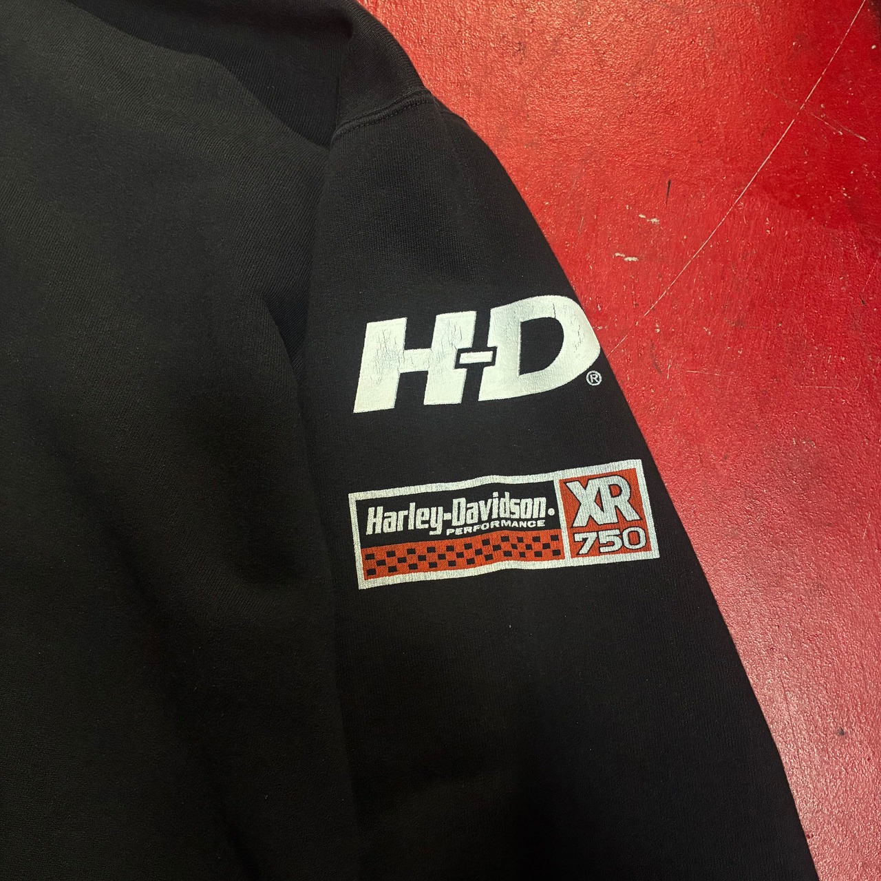 90s〜00s Harley-Davidson ハーフジップスウェット　黒　ハーレー