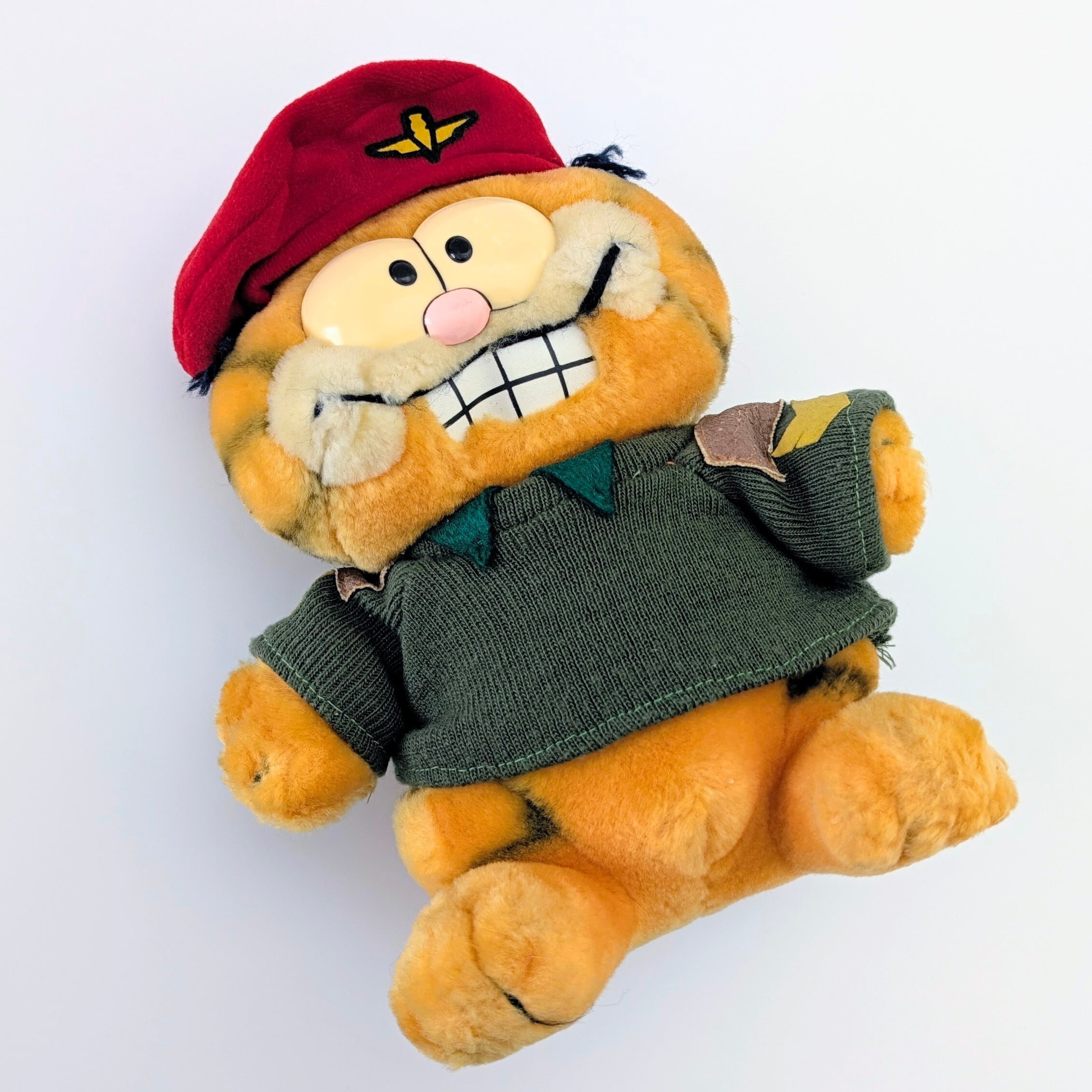 ☆ VINTAGE 1980年代初期 ☆【 Garfield ( ガーフィールド ) 】『 ガーフィールド大佐(笑) 』アーミーガーフィールド / ぬいぐるみ / プラッシュ / plush / 1980年代年製 〚アメリカン雑貨 アメトイ〛