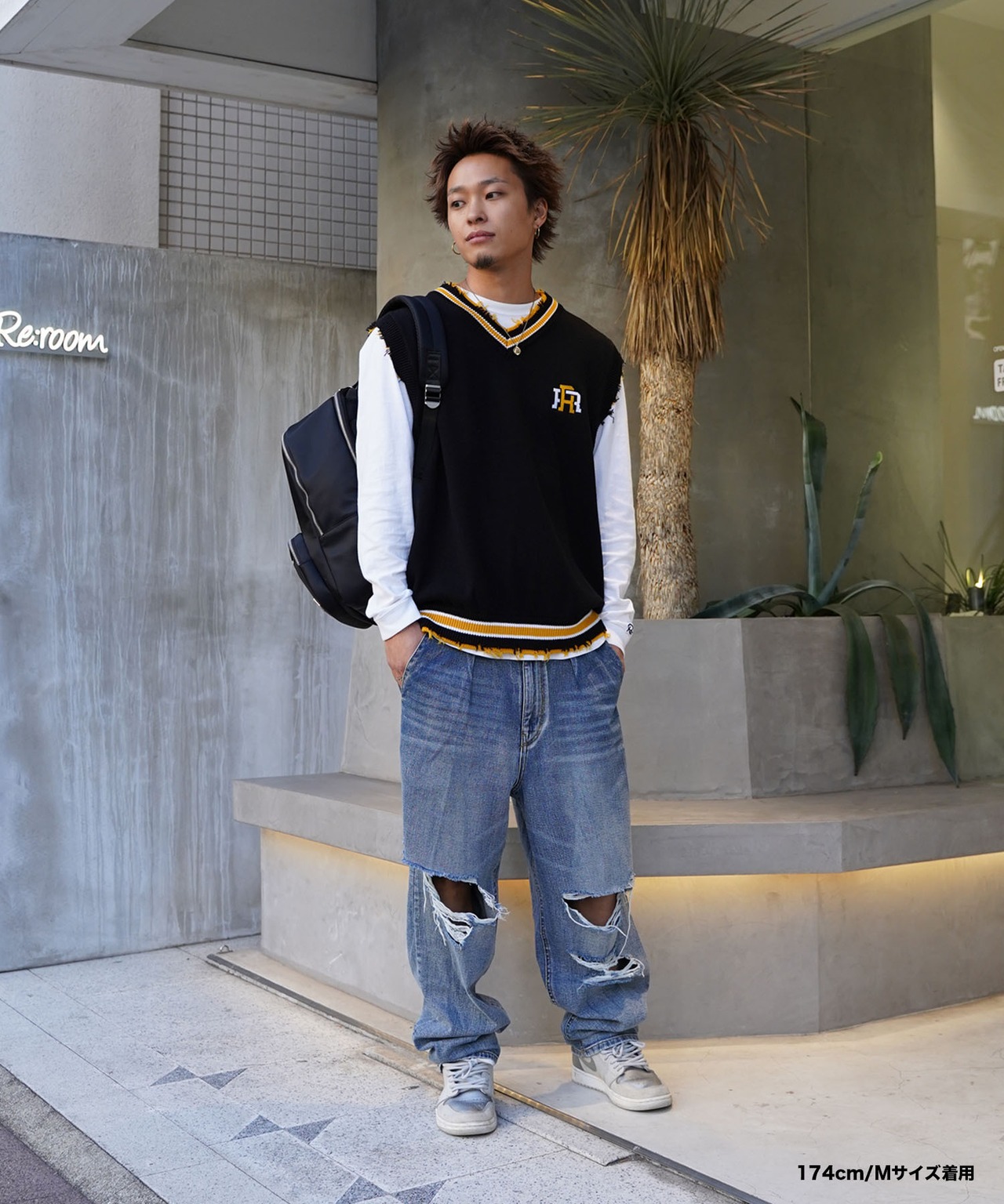 【#Re:room】ICON EMBROIDERY KNIT VEST［REK131］