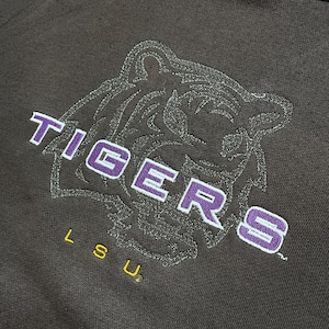 JANSPORT LSU TIGERS 刺繍 カレッジパーカー カレッジロゴ タイガース プルオーバー スウェット フーディー ルイジアナ州立大学 ジャンスポ S us古着