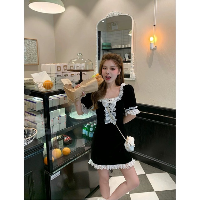 黒 フリル お嬢様 リボン チェック 水色 ブラウス シャツ ワンピース フラワー 花柄 ピンク ワンピース ピンク 柄 花柄 フラワー ハート かわいい ワンピース 原宿 ガーリー 姫 かわいい 個性的 ピンク 黒 リボン スイート ワンピース エレガント お嬢様 黒 フリル リボン