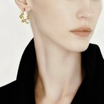 S925 Silver Braided Twist Pearl Earrings (ME490)