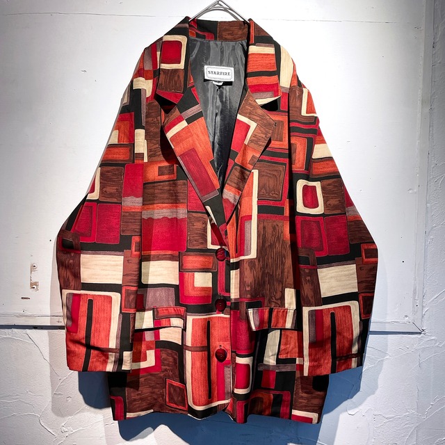 Dark contemporary art pattern design tailored jacket (made in Usa)