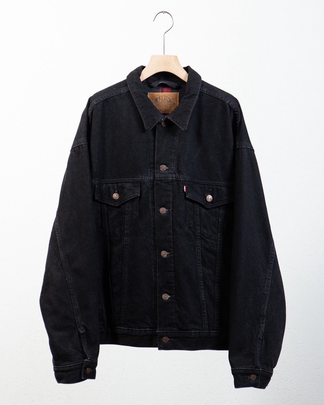 "Levi's" AUTHENTIC black denim track jacket blanket liner