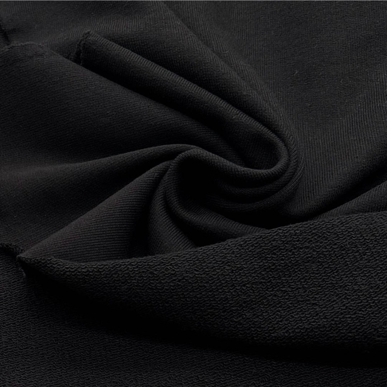 ★TB901◆2m◆綿100%ど詰め裏毛ニット生地◆ブラック