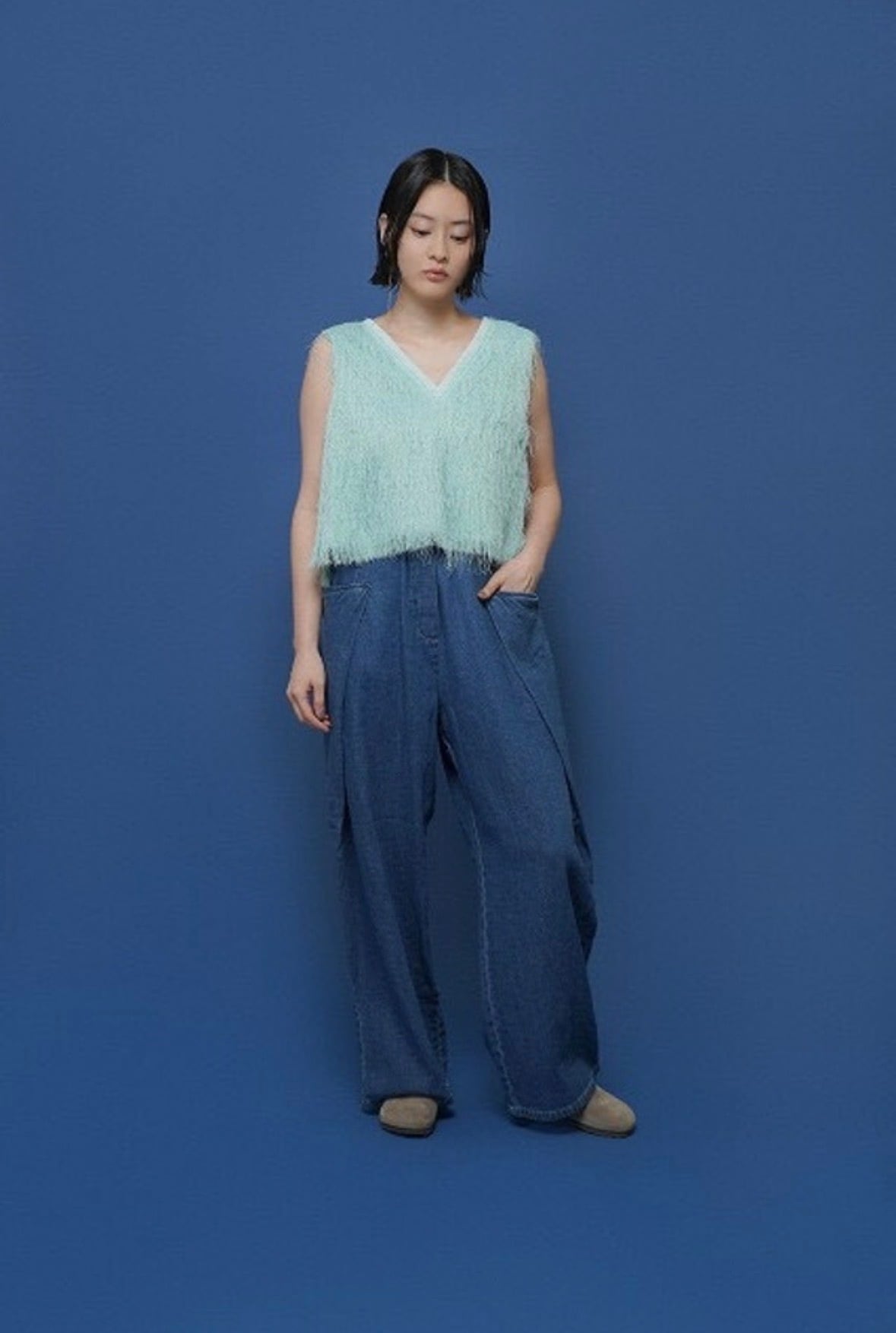 CYAN TOKYO2026ss オーバータックリネンデニムワイド CYAN TOKYO 】オーバータックリネンデニムワイド | valance 福井