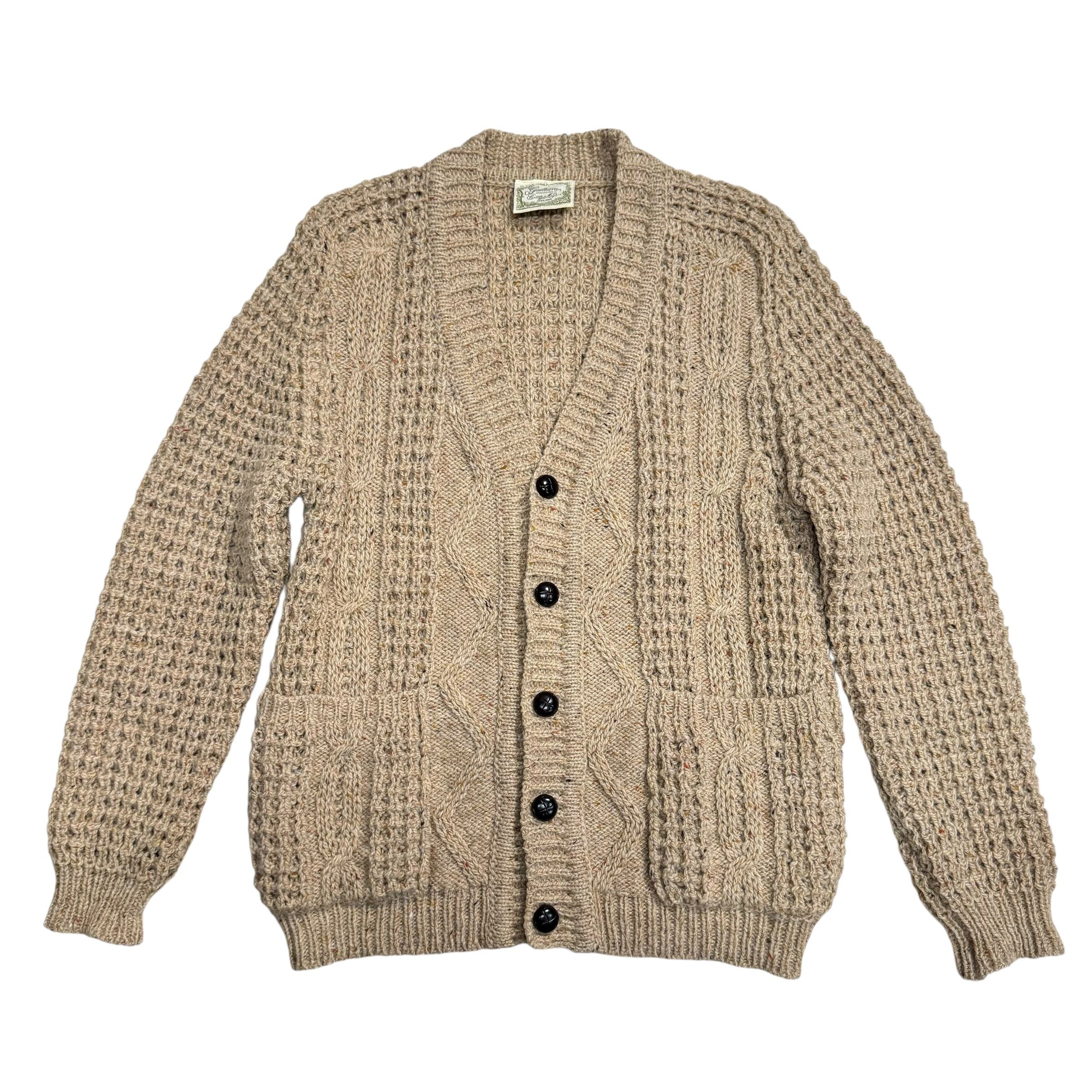 80s ヴィンテージ Gaeltarra アラン カーディガン ベージュ S相当 | savvy 