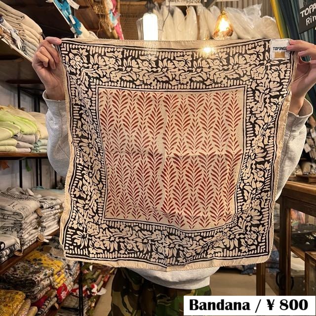 TOPANGA accessory BagruPrint　bandana　Ｐ　バグループリント　バンダナ　インド　