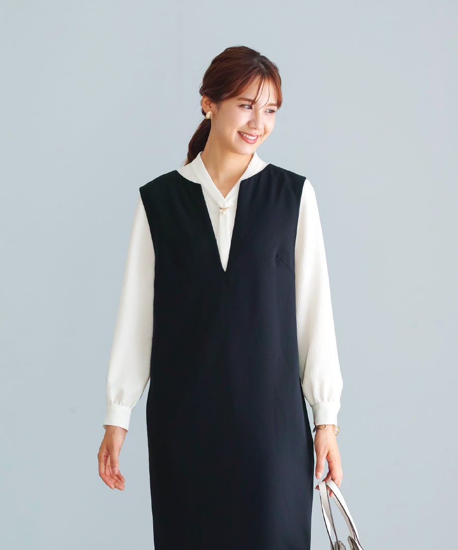 SALE 30％OFF】【 洗える 】 パールライクチェーン付・ボウタイ