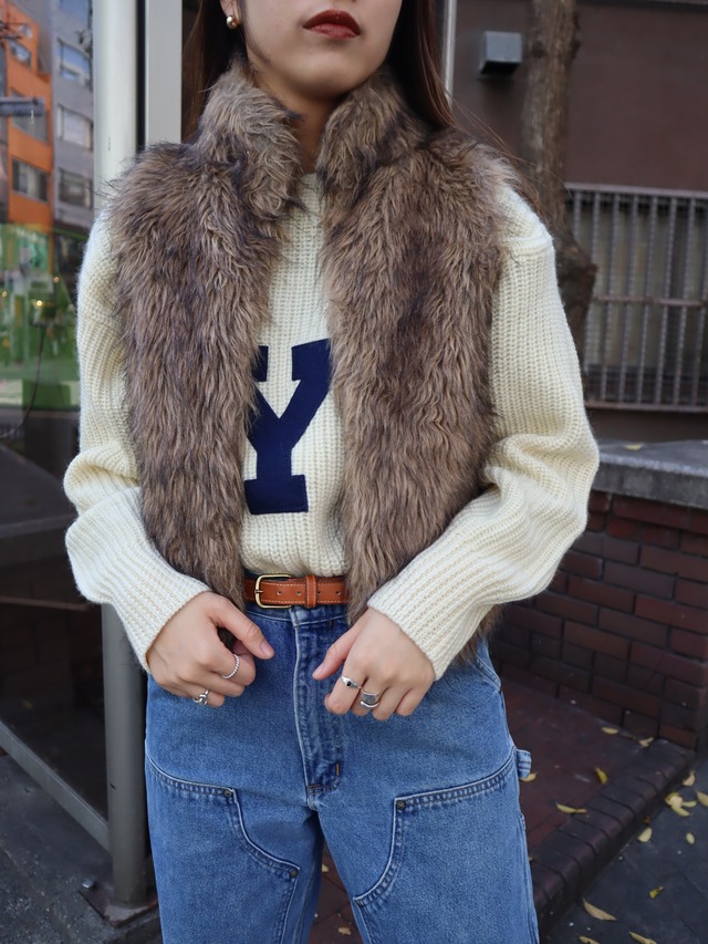 fake fur vest【8045】