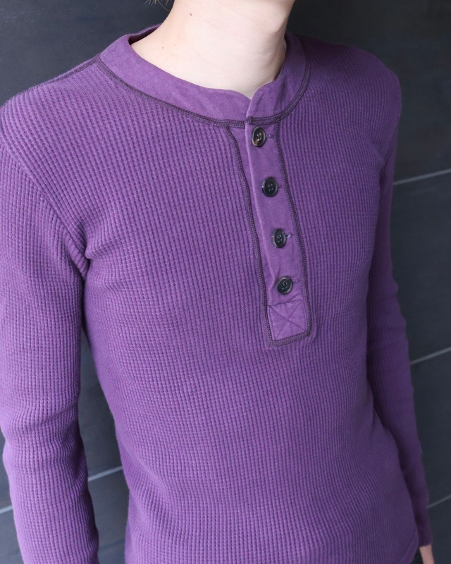 【ripvanwinkle】henley-neck thermal top