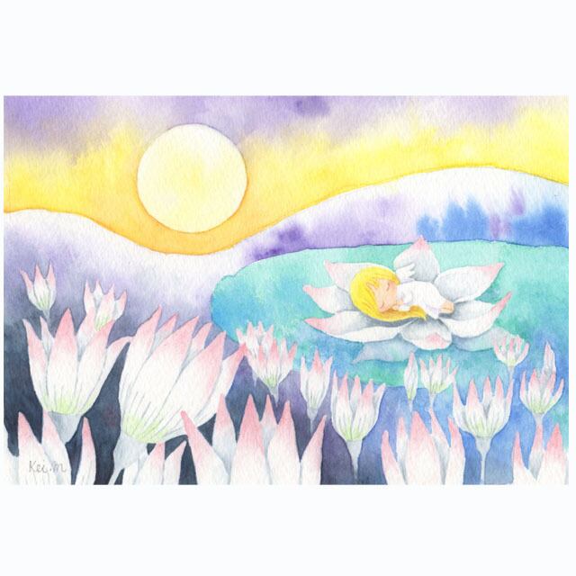 アクリル画【睡蓮】原画 | 幸せを紡ぐ絵