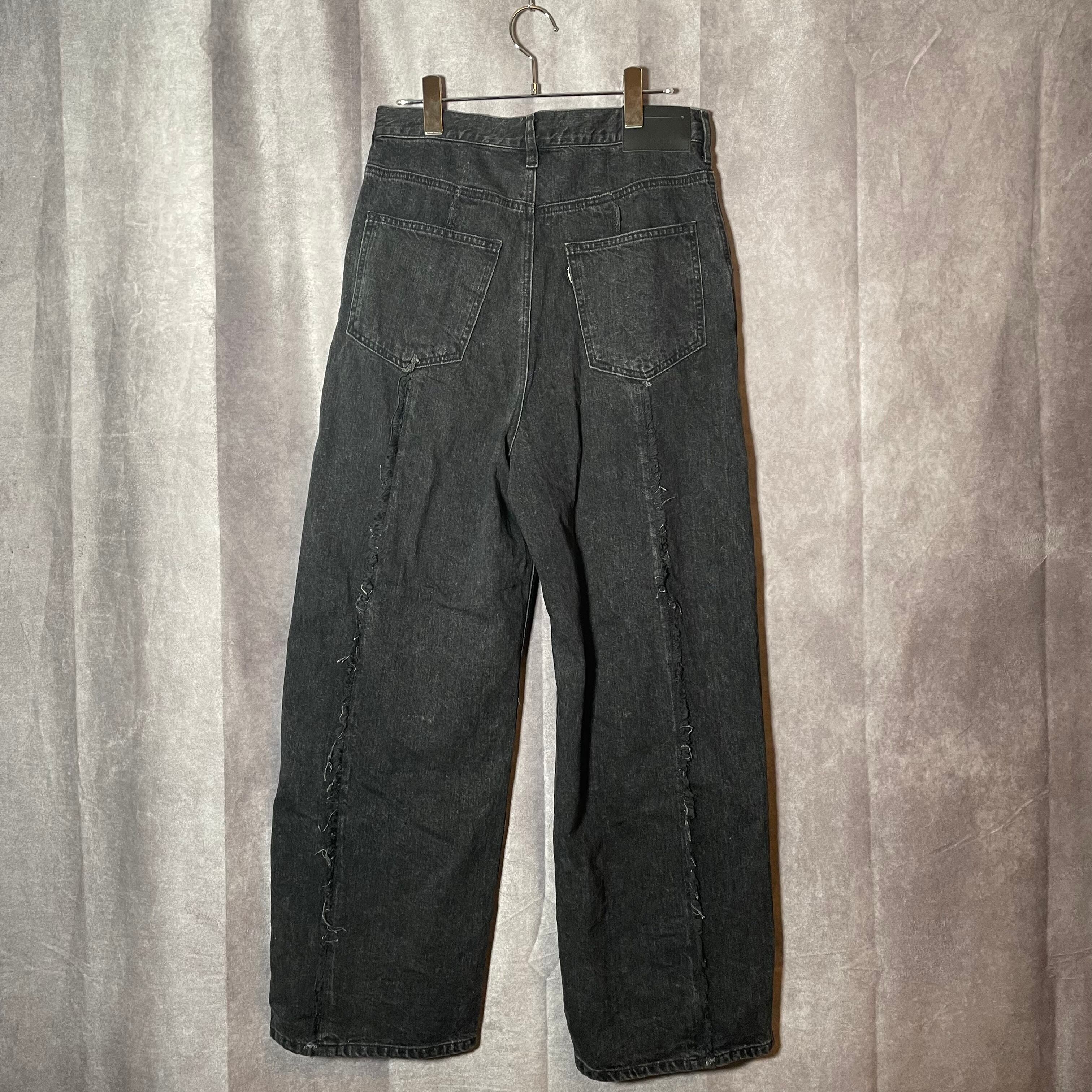 購入後数回着用しましたJIEDA EX.SWITHING OVER DENIM PANTS 2 黒