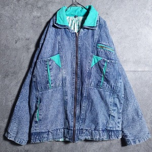 EURO Double collar chemical wash denim jacket