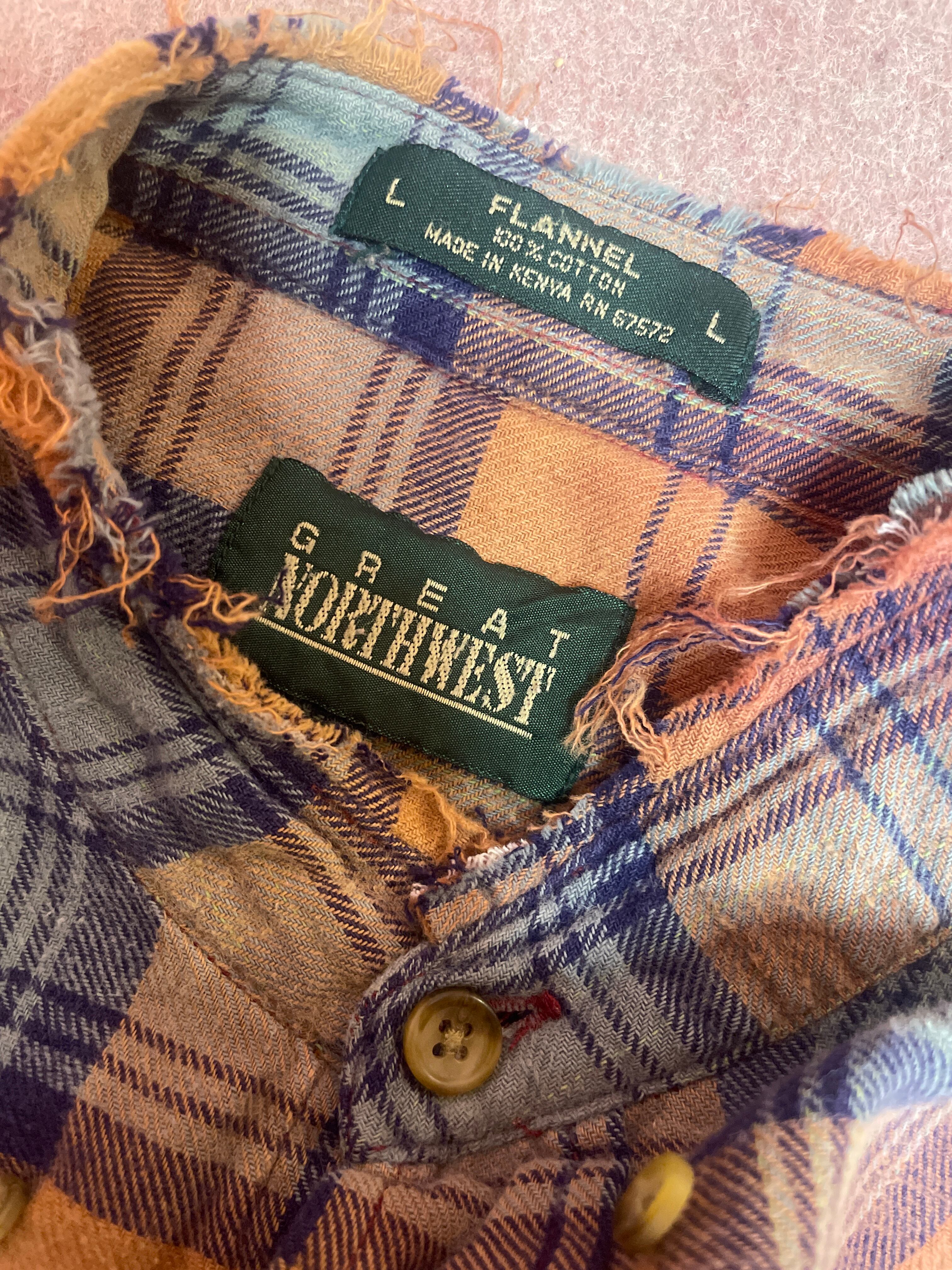 used custom bleach flannel shirt