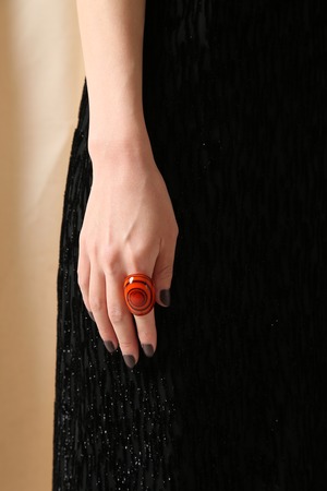 Venetian Glass Ring-Orange2